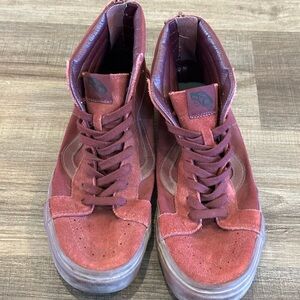 Vans Burgundy High-Top Suede Skate Sneakers